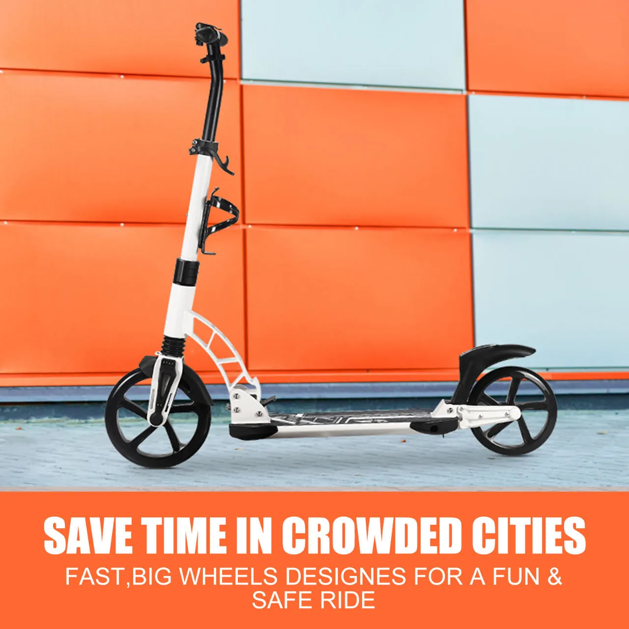 A301 Adult Kick Scooter with Large Folding Wheel Design - Convenient strolling for Adults