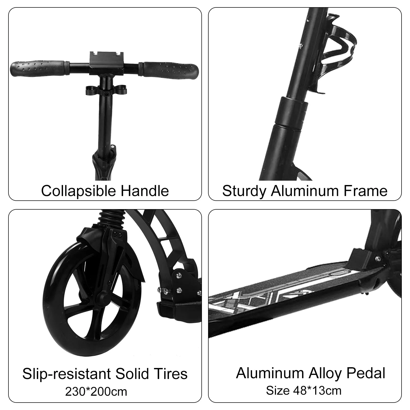 A301 Adult Kick Scooter with Large Folding Wheel Design - Convenient strolling for Adults