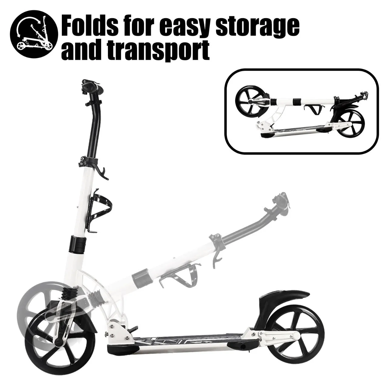 A301 Adult Kick Scooter with Large Folding Wheel Design - Convenient strolling for Adults