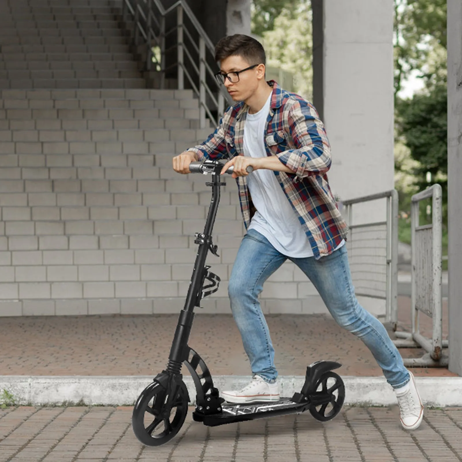 A301 Adult Kick Scooter with Large Folding Wheel Design - Convenient strolling for Adults