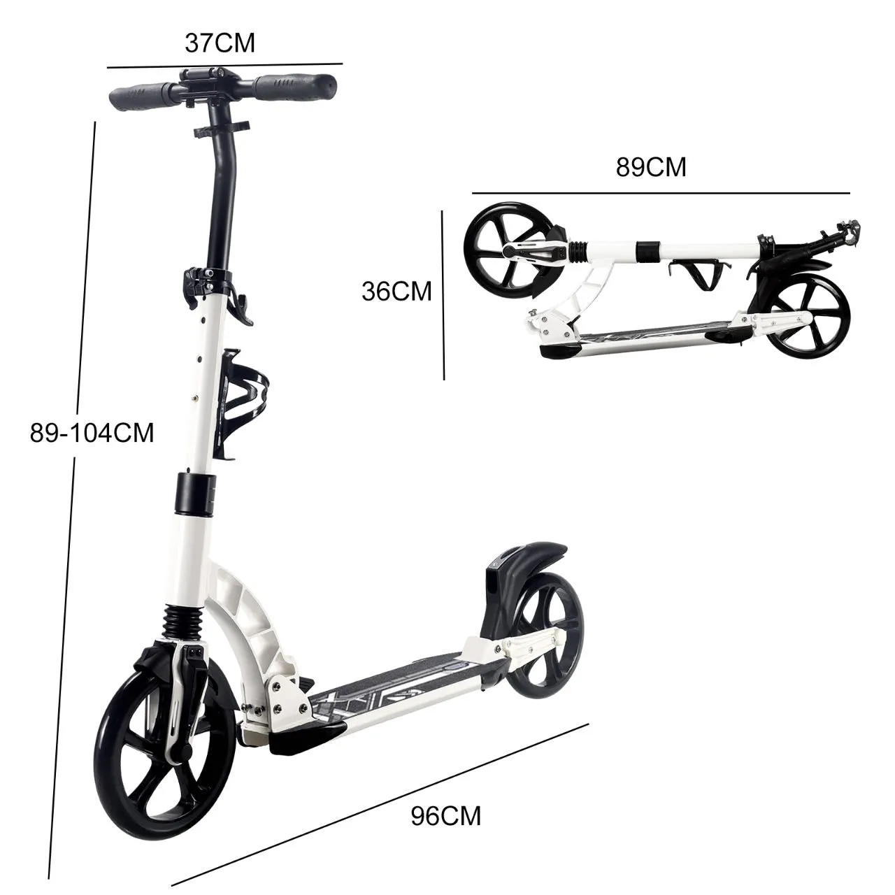 A301 Adult Kick Scooter with Large Folding Wheel Design - Convenient strolling for Adults