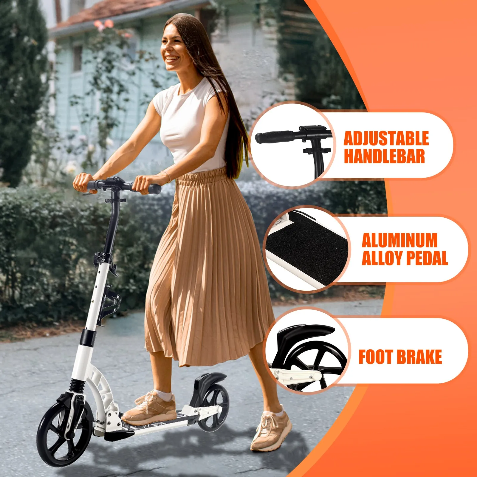 A301 Adult Kick Scooter with Large Folding Wheel Design - Convenient strolling for Adults