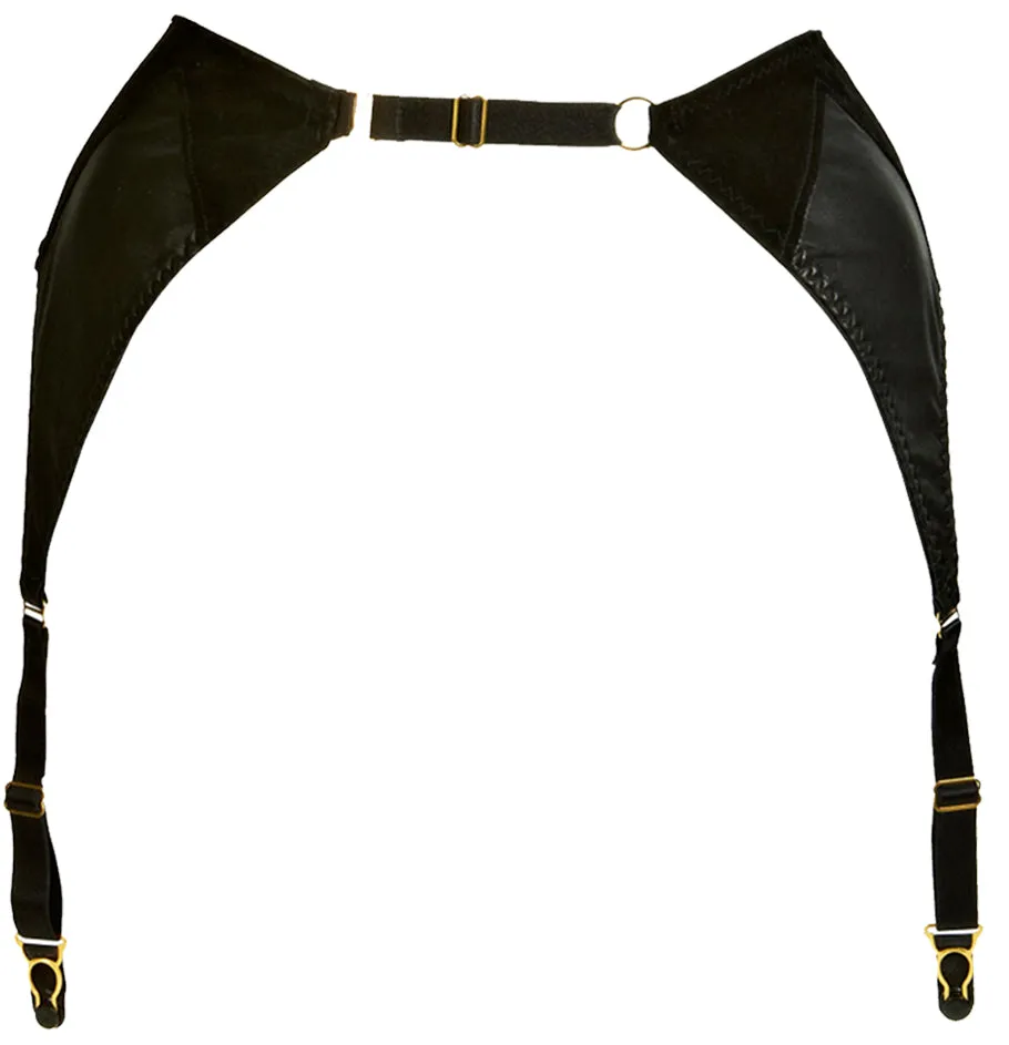 Ava Leather & Suede Suspender Belt