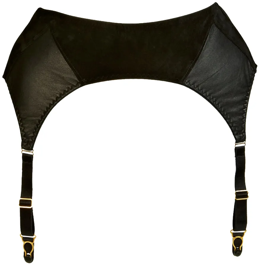 Ava Leather & Suede Suspender Belt