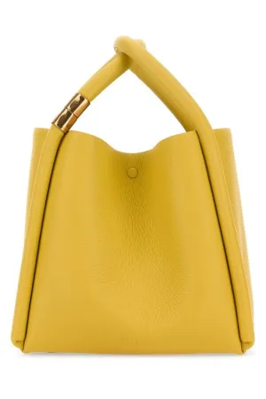 Boyy Women Mustard Leather Lotus 20 Handbag