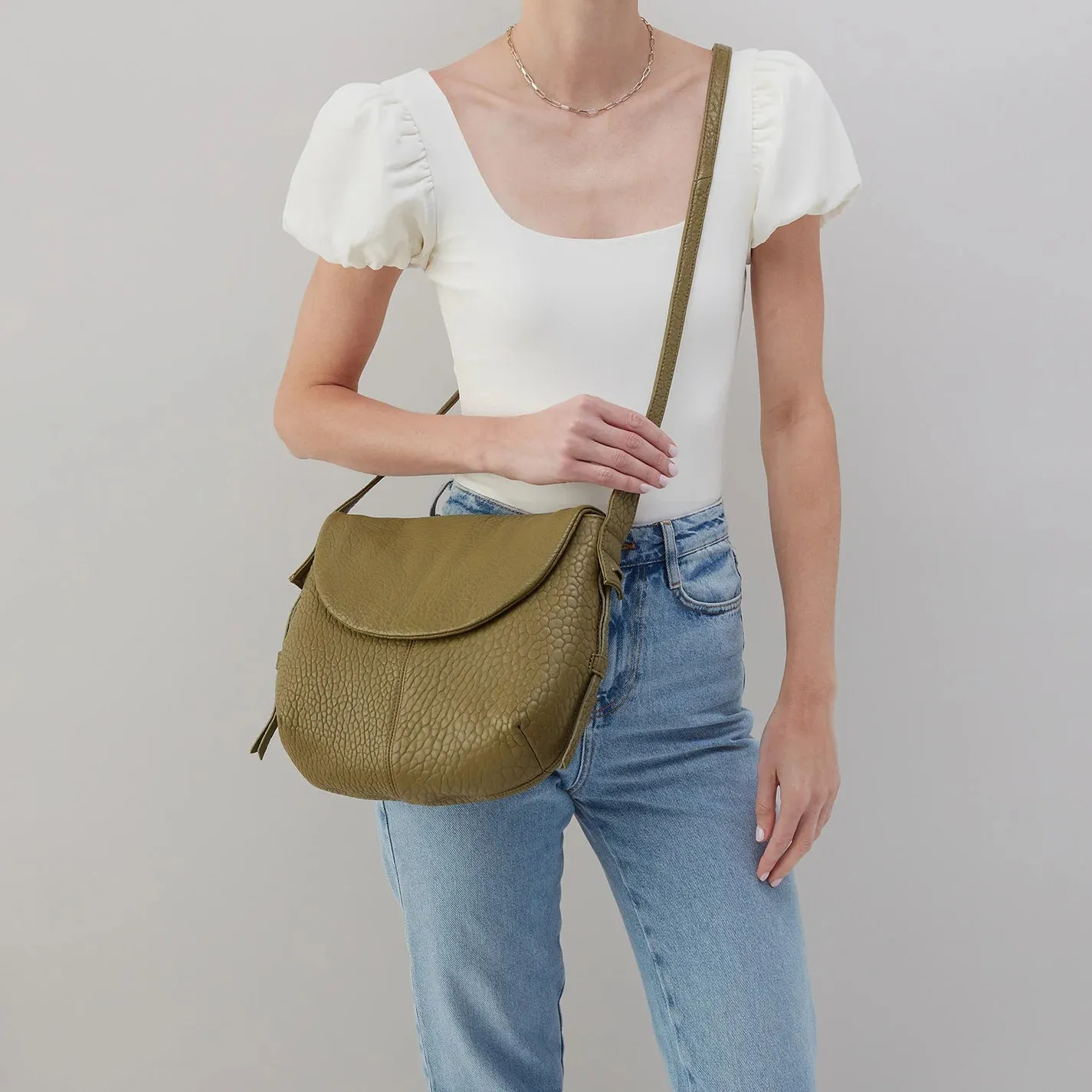 CLEARANCE - Hobo - Bonita Messenger Crossbody - Bubble Pebbled Leather
