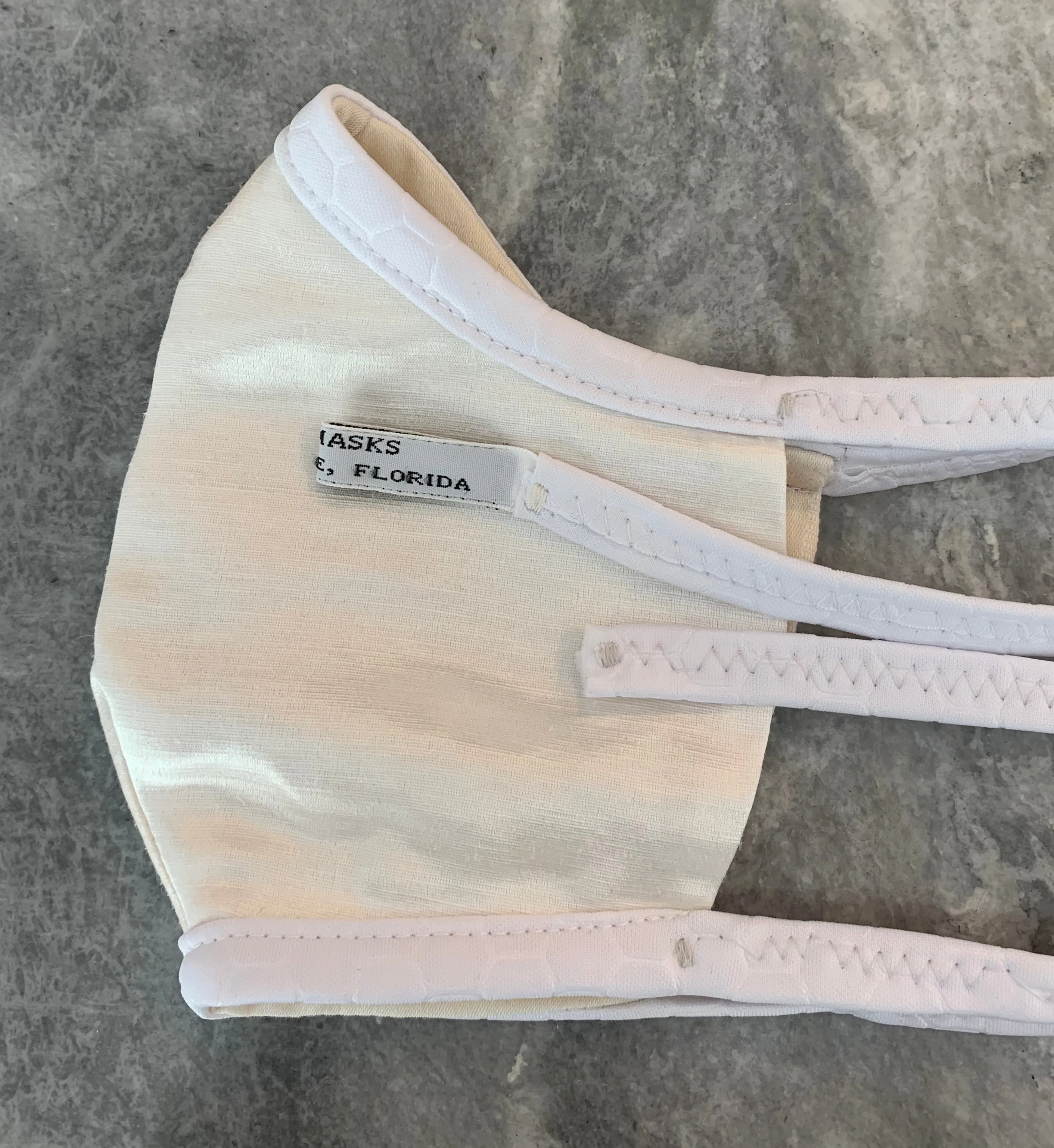 Gainesville Women's Club: Ivory Organic Hemp and Silk with White Stretch Ties