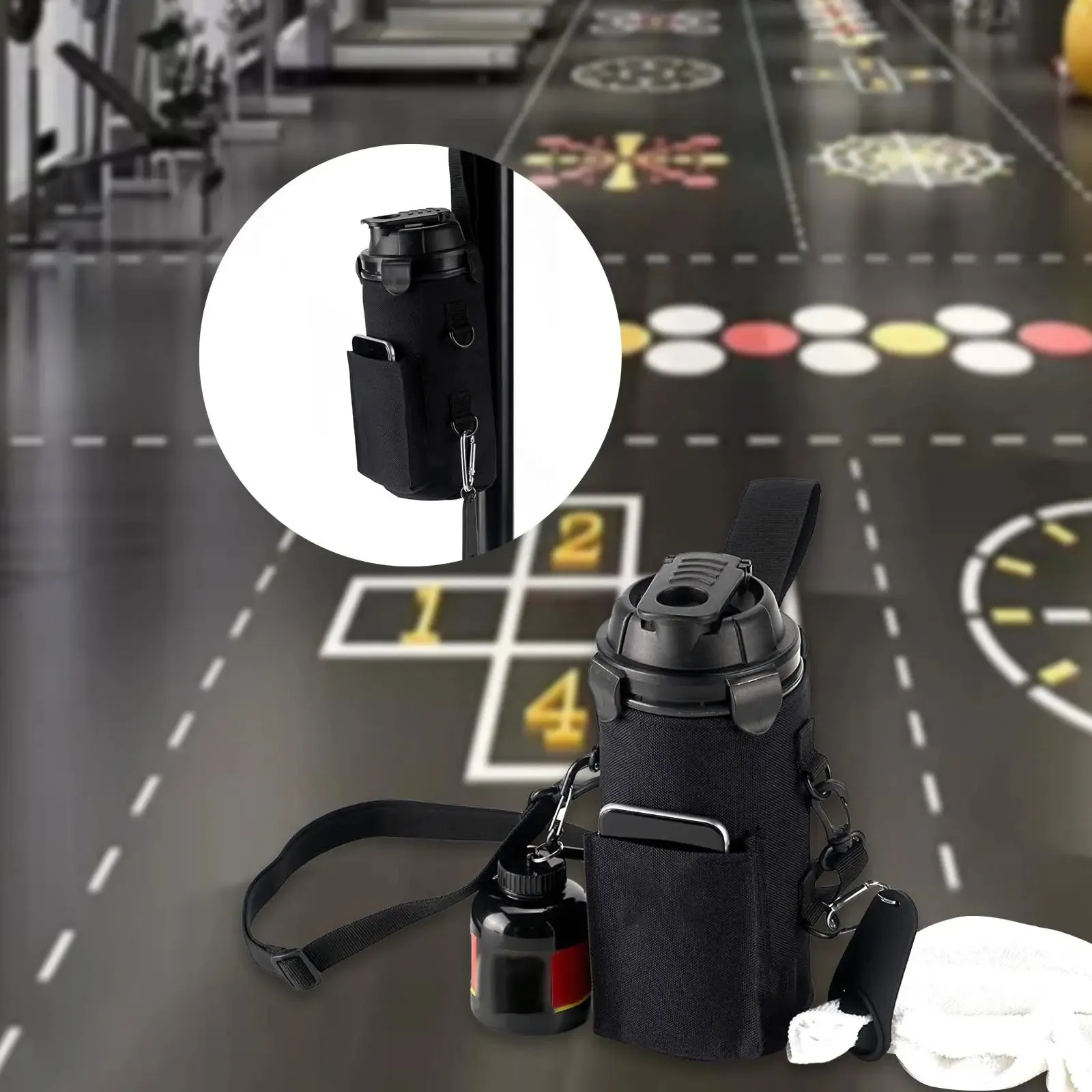 Gym Magnetic Bag Shoulder Bag Water Bottle Bag for Sports Traveling Gym,Portable Gym Pouch Workout Bag Attachment