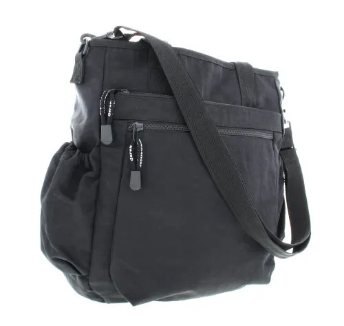 LA N/S TOP ZIP TOTE BLACK - -