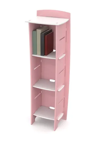 Legaré Furniture Children's Furniture 3-Tier Shelf Bookcase, Storage Organizer with Adjustable Shelves for Kids Bedroom, Pink and White