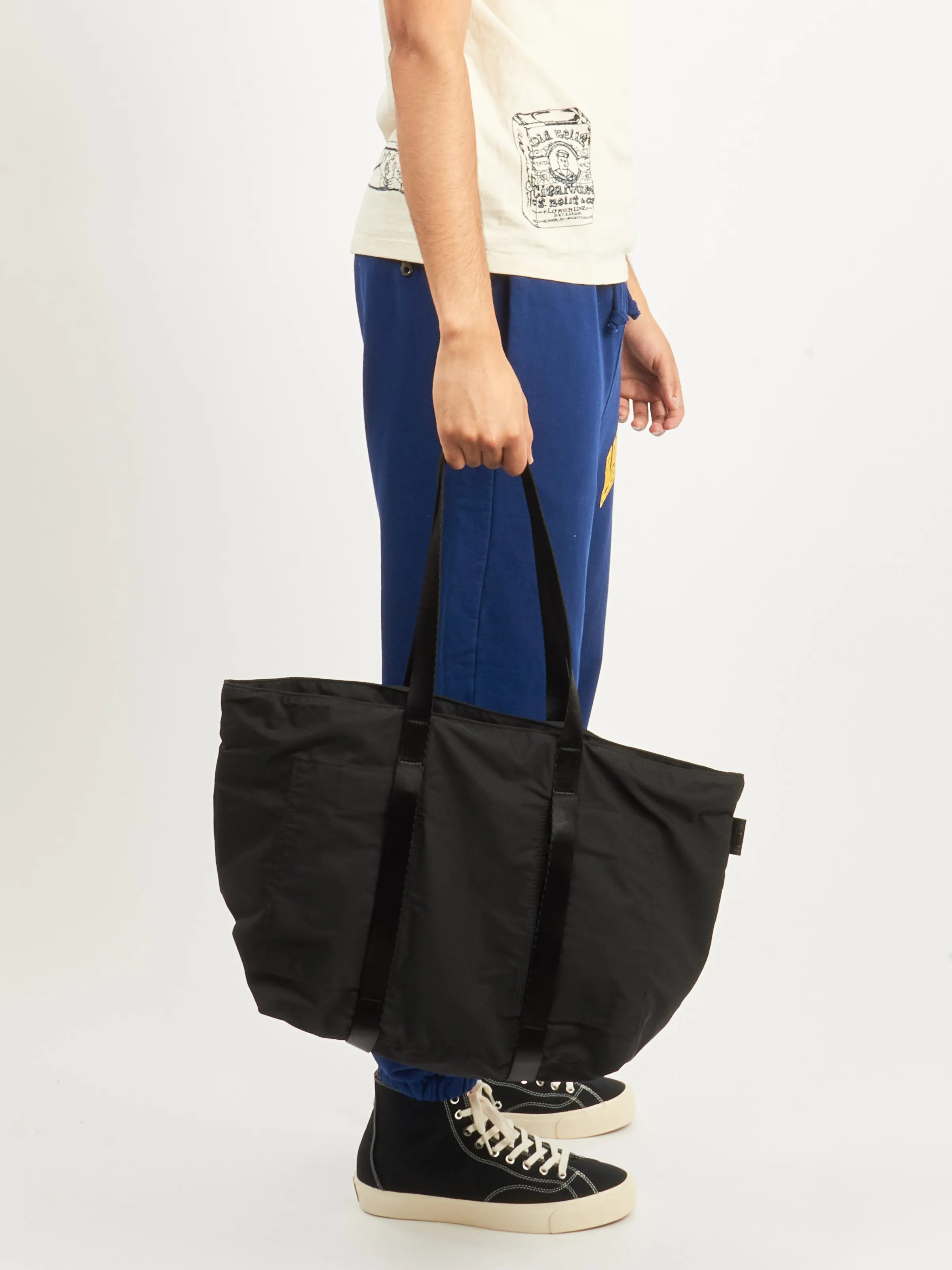 Medium Black Gabardine Tote