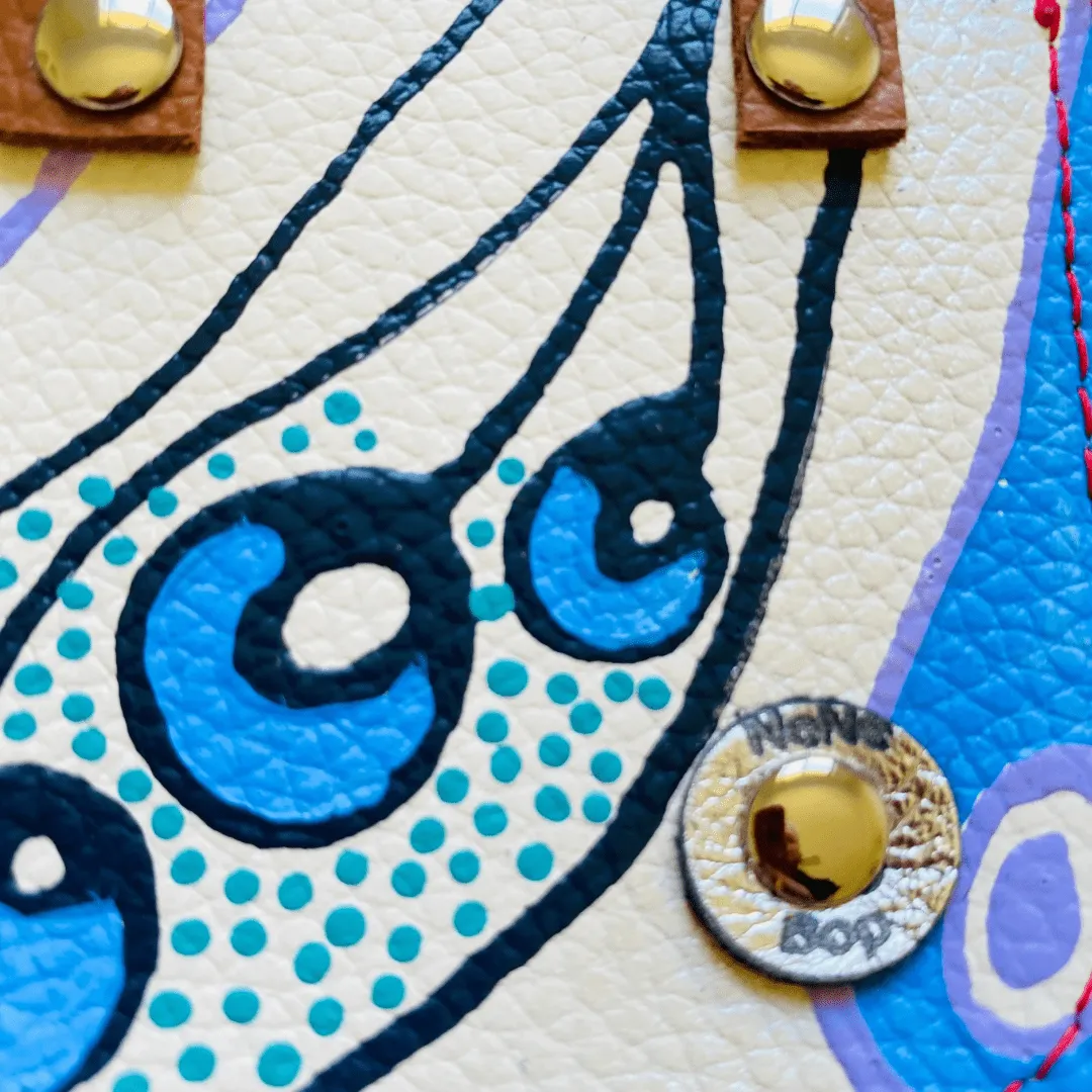 Mini Leather Tote Bag Charm – Tiny Tote - Artist Palette - Various Designs