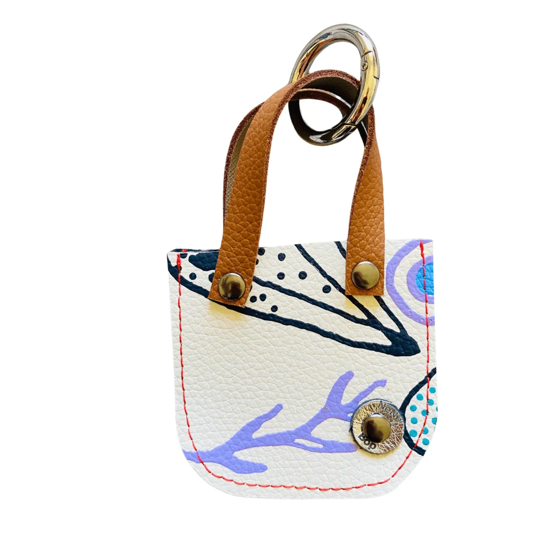 Mini Leather Tote Bag Charm – Tiny Tote - Artist Palette - Various Designs