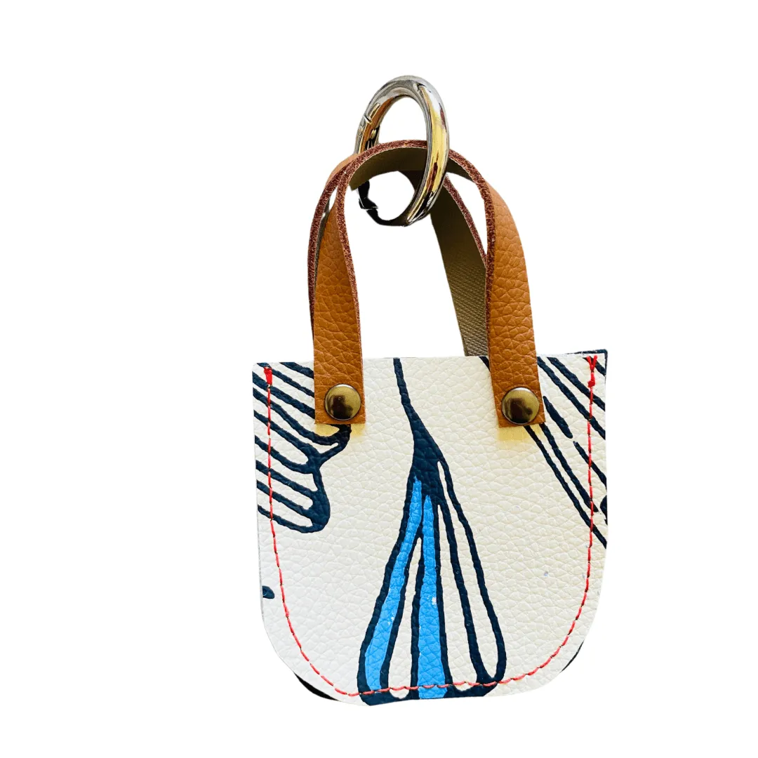 Mini Leather Tote Bag Charm – Tiny Tote - Artist Palette - Various Designs
