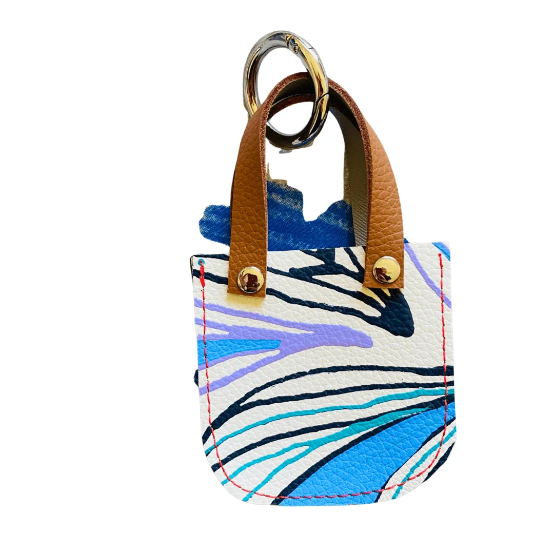 Mini Leather Tote Bag Charm – Tiny Tote - Artist Palette - Various Designs