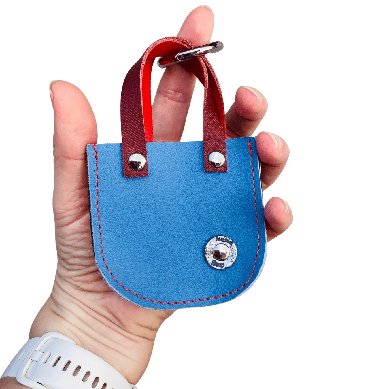 Mini Leather Tote Bag Charm – Tiny Tote, Big Style Blue/Rose Gold