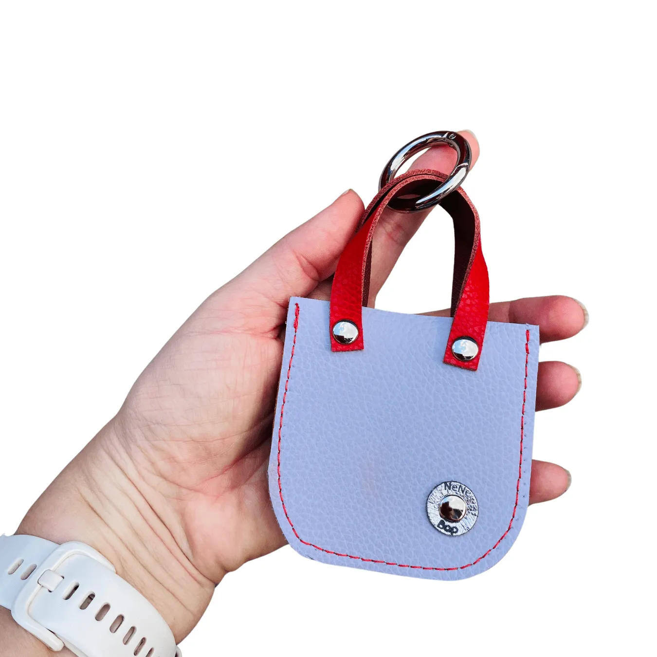 Mini Leather Tote Bag Charm – Tiny Tote, Big Style Lavender/Mustard