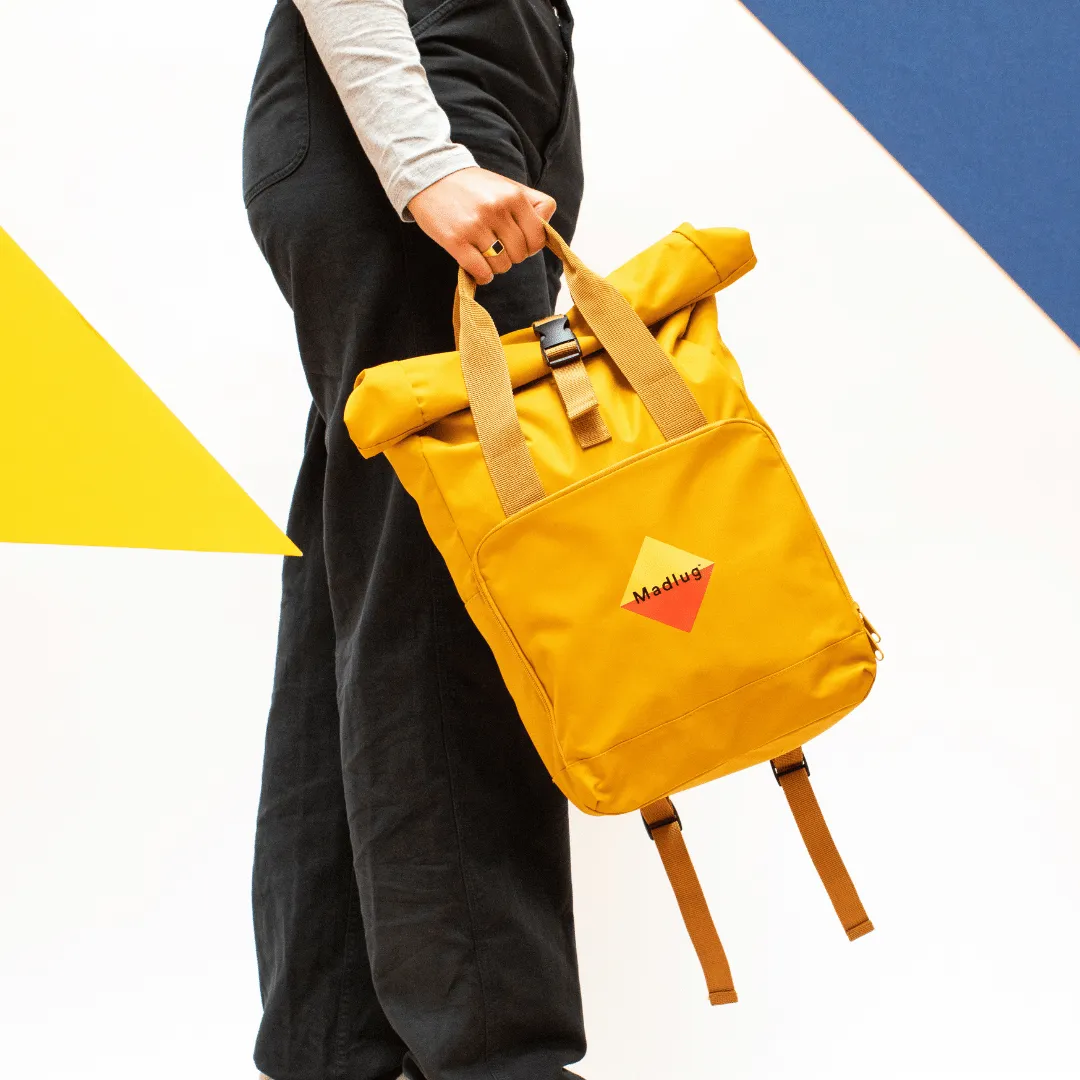 Mustard Yellow Roll-Top Backpack