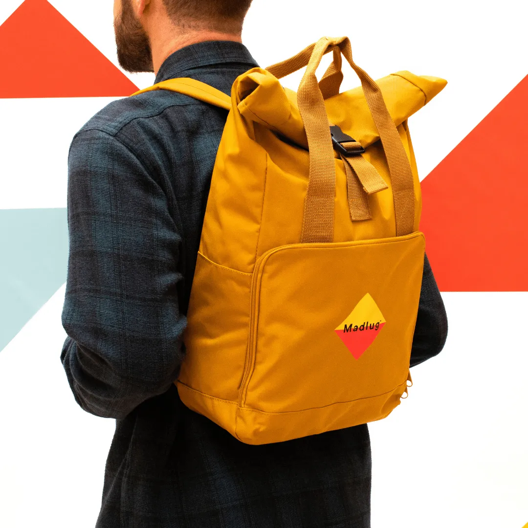 Mustard Yellow Roll-Top Backpack