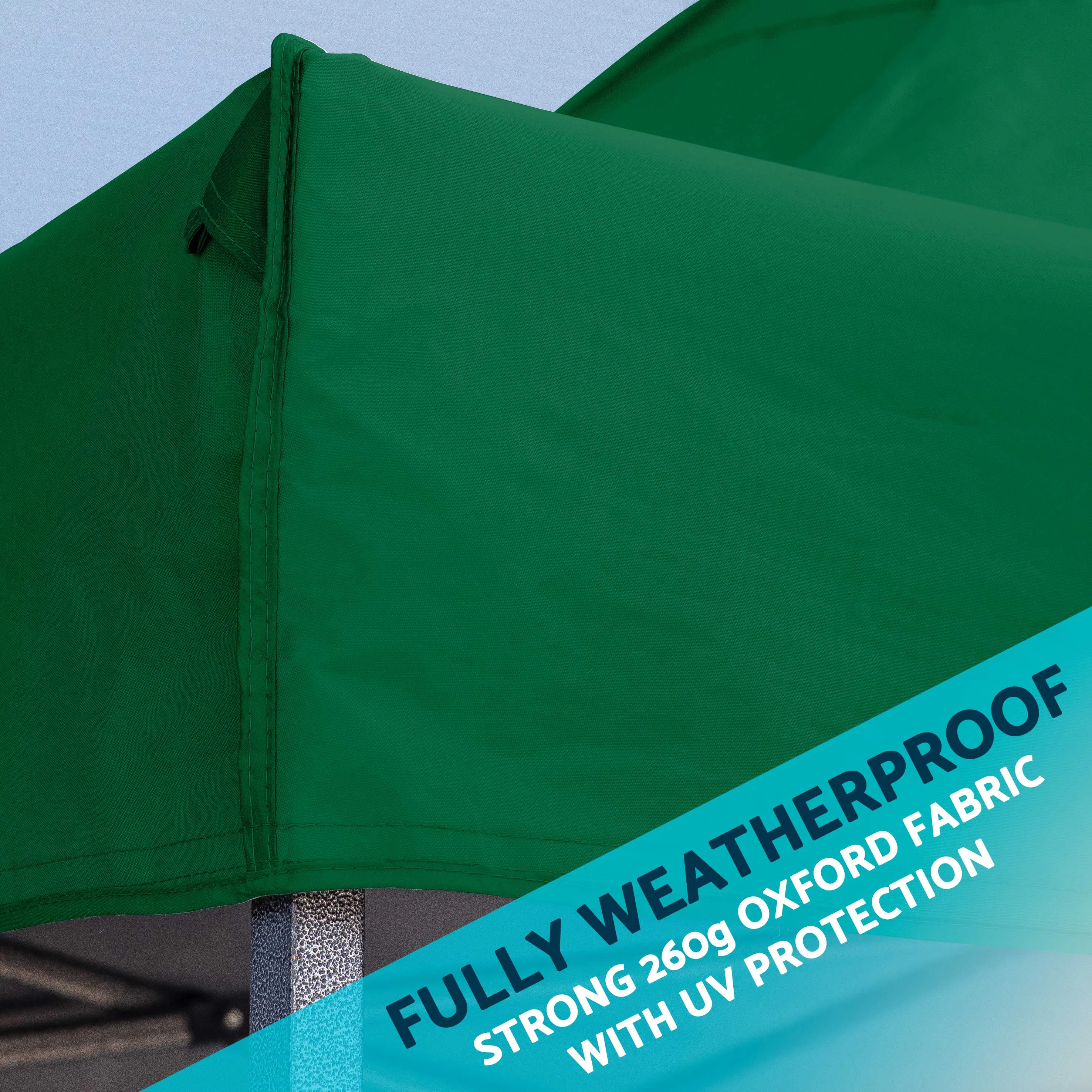 Premium 3x6m Pop-Up Gazebo & Side Walls, Water Resistant, Carry Bag, Stakes & Weight Bags - Green - DG174