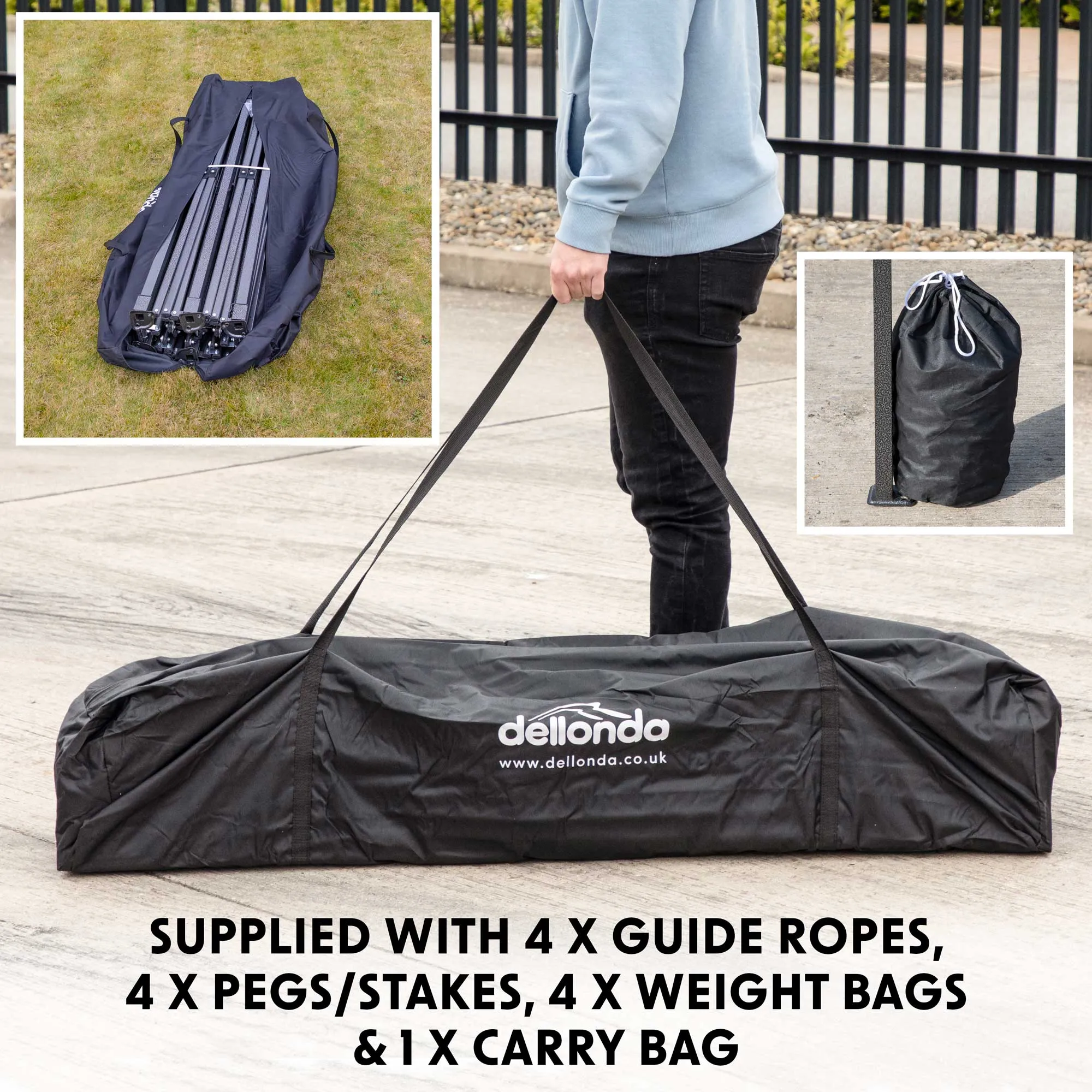 Premium 3x6m Pop-Up Gazebo & Side Walls, Water Resistant, Carry Bag, Stakes & Weight Bags - Green - DG174