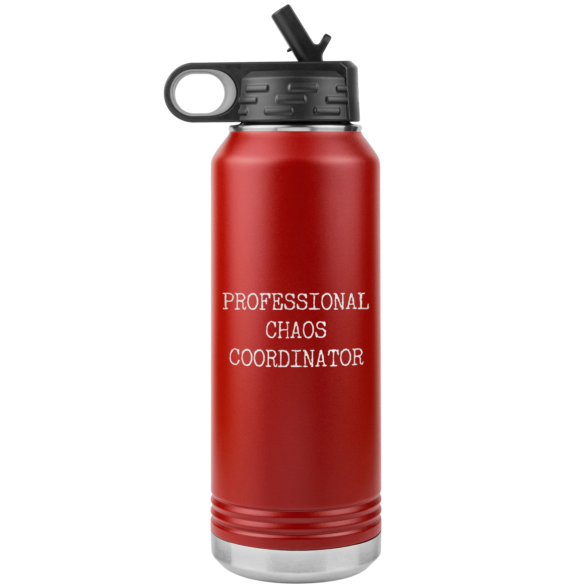 Professional Chaos Coordinator Funny Work Coworker Gift Insulated Water Bottle Tumbler 32oz BPA Free