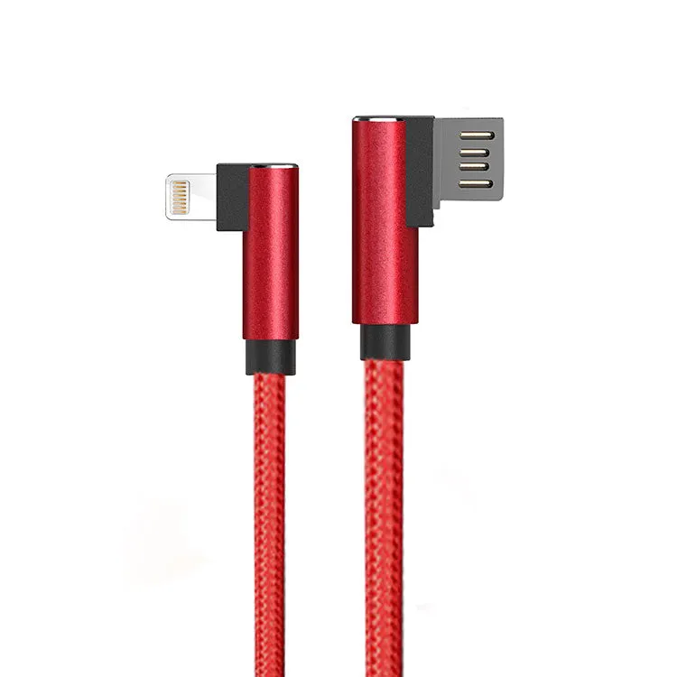 PTron Solero USB Lightning Cable - L Shape Design Sync Data Cable Charger For iOS Smartphones (Red)