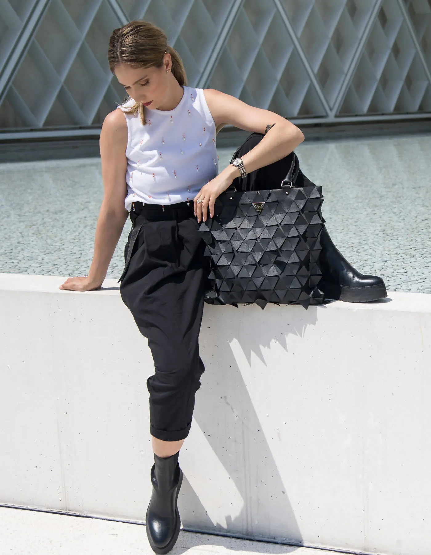 Star Tote Bag Alma Matt Black