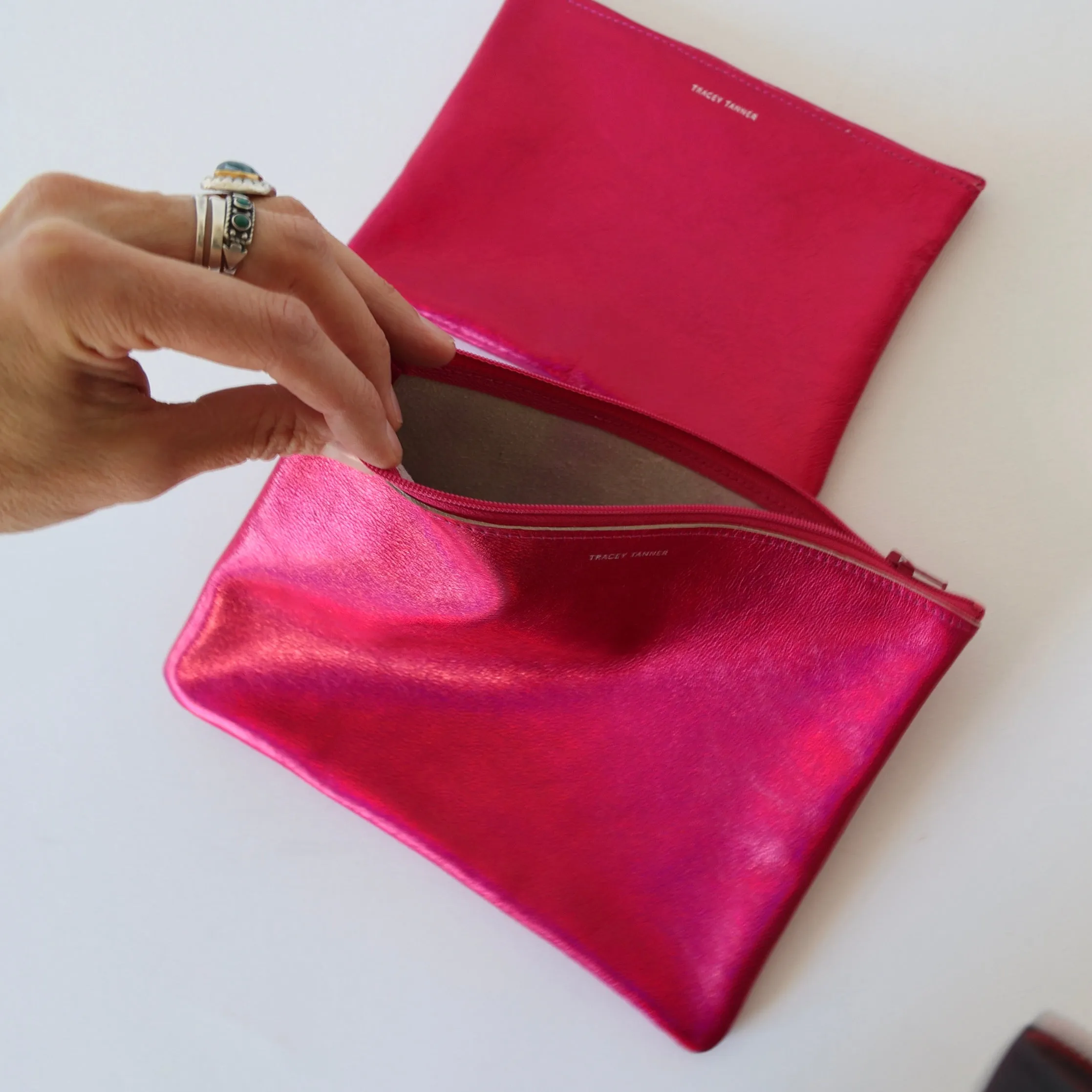 Tracey Tanner Zip Pouches - Fuchsia - 2 Sizes