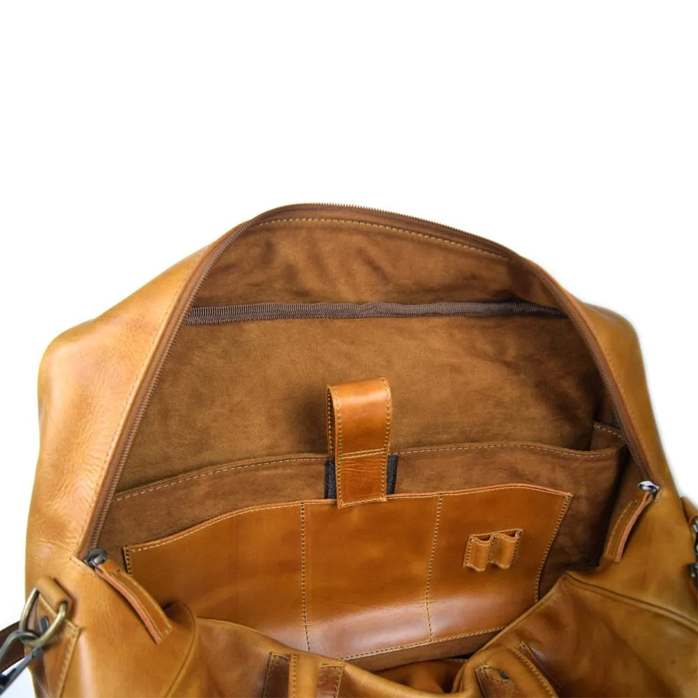 Waldorf Urban Sport Bag in Cognac Leather - Final Sale: No Returns or Exchanges