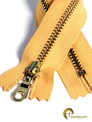 YKK #4.5 Golden-Brass (4-8" / 10.2-20.3cm) - 844 Crusty Mustard